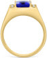 ფოტო #4 პროდუქტის EFFY® Men's Tanzanite (3-1/3 ct. t.w.) & Diamond (1/6 ct. t.w.) Ring in 14k Gold