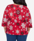 ფოტო #3 პროდუქტის Plus Size Classic Snowflake Infused Top