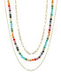 Фото #1 товара Unwritten multi Color Crystal Acrylic Bead Layered 3 Piece Necklace Set
