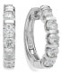 ფოტო #1 პროდუქტის 14k White Gold Diamond Hoop Earrings (2 ct. t.w.)