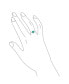 ფოტო #2 პროდუქტის Blue Stabilized Turquoise Bezel Heart Ring For Women For Teen For Girlfriend .925 Sterling Silver December Birthstone
