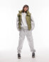 Фото #3 товара Topshop oversized hooded puffer gilet with seam details in khaki