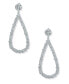 ფოტო #1 პროდუქტის Silver-Tone Cubic Zirconia Open Drop Earrings