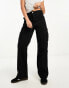 Фото #3 товара Bershka straight leg cargo trousers in black