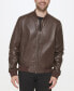 ფოტო #3 პროდუქტის Men's Bonded Leather Varsity Jacket
