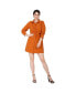 Фото #1 товара Women's Ruched Front Buttoned Down Mini Shirt Dress