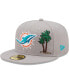 ფოტო #1 პროდუქტის Men's Gray Miami Dolphins City Describe 59Fifty Fitted Hat