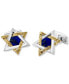 ფოტო #1 პროდუქტის EFFY® Men's Lapis Lazuli Star of David Cufflinks in Sterling Silver & 18k Gold-Plate
