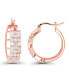 Cubic Zirconia 14K Rose Gold Round and Baguette Hoop Earrings (Also in 14k Gold Over Silver or 14k Rose Gold Over Silver)