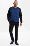 Фото #2 товара Erkek Mavi Jakarlı Sweatshirt M5439AZ.19AU.BE46