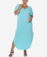 ფოტო #4 პროდუქტის Plus Size Short Sleeve V-neck Maxi Dress