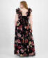 Фото #2 товара Trendy Plus Size Floral-Print Ruffle-Strap Gown