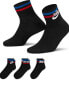 Nike Everyday Essential 3 pack ankle socks in black