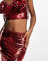 Collective the Label exclusive embellished maxi skirt co-ord in red