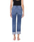 Women's High Rise Regular Cuffed Straight Jeans