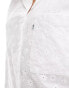 Levi's Joyce resort revere collar eyelet short sleeve shirt in white