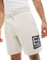 Armani EA7 large side logo sweats shorts in beige co-ord 2XL - фото #4