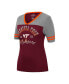 Фото #3 товара Women's Maroon, Heathered Gray Virginia Tech Hokies There You Are V-Neck T-shirt