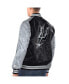 ფოტო #2 პროდუქტის Men's Black, Silver San Antonio Spurs Renegade Satin Full-Snap Varsity Jacket