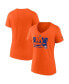 Фото #4 товара Women's Orange New York Islanders Authentic Pro Core Collection Secondary Logo V-Neck T-shirt