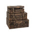 Set of Chests Romimex Brown Wood Polyskin 3 Pieces