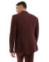 Фото #7 товара ASOS DESIGN slim fit wool mix suit jacket in burgundy twill