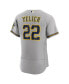 Men's Christian Yelich Gray Milwaukee Brewers Road Authentic Player Logo Jersey 40 - фото #4