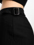 Monki low waisted trousers with side buckle detail in black