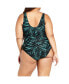 Фото #2 товара Plus Size Tropics Print 1 Piece