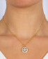 ფოტო #3 პროდუქტის Women's Clear Crystal Smiley Face Pendant Necklace
