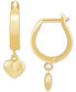 ფოტო #1 პროდუქტის Dangle Heart Huggie Hoop Earrings in 10k Gold