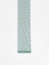 ASOS DESIGN knitted tie in sage and white