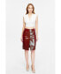 ფოტო #3 პროდუქტის Women's Leather Fashion Skirt, Burgundy