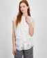 Women's Cap-Sleeve Tie-Front Blouse