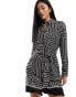 Фото #8 товара New Look mini shirt dress in black pattern