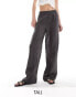 Фото #1 товара ONLY Tall linen mix wide leg trouser in grey