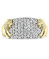 ფოტო #2 პროდუქტის EFFY® Men's White Sapphire Lion Ring (1-3/8 ct. t.w.) in Sterling Silver & 14k Gold-Plate