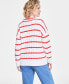 ფოტო #4 პროდუქტის Women's V-Neck Cable-Knit Rugby Sweater, Created for Macy's