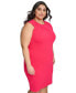 Фото #3 товара Plus Size Twist-Neck Sleeveless Sheath Dress