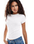 Фото #1 товара COLLUSION pointelle fitted t-shirt in white