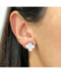 ფოტო #2 პროდუქტის Large Mother of Pearl Clover Stud Earrings