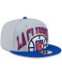 Фото #4 товара Men's Gray, Royal LA Clippers Tip-Off Two-Tone 9FIFTY Snapback Hat