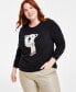 Фото #3 товара Plus Size Cotton Polar-Bear-Graphic Sweater