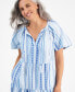Фото #3 товара Petite Mountain Stripe Tiered Dress, Created for Macy's