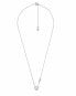 Delicate silver necklace with Pavé Heart zircons MKC1520AN040