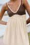 Фото #2 товара Комбинированное платье с кружевом кроше ZARA