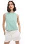 Фото #1 товара ASOS DESIGN bow back slash neck top in green stripe