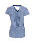 ფოტო #4 პროდუქტის Women's Royal Los Angeles Dodgers Halftime Back Wrap Top V-Neck T-shirt