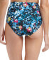 Фото #2 товара Women's Printed High-Waist Draped-Front Tummy-Control Swim Bottoms