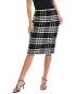 Фото #1 товара Oscar De La Renta Large Check Wool-Blend Pencil Skirt Women's Black 10